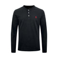 Polo Ralph Lauren Men's Long‑Sleeve Henley Shirt with Embroidered Pony Logo