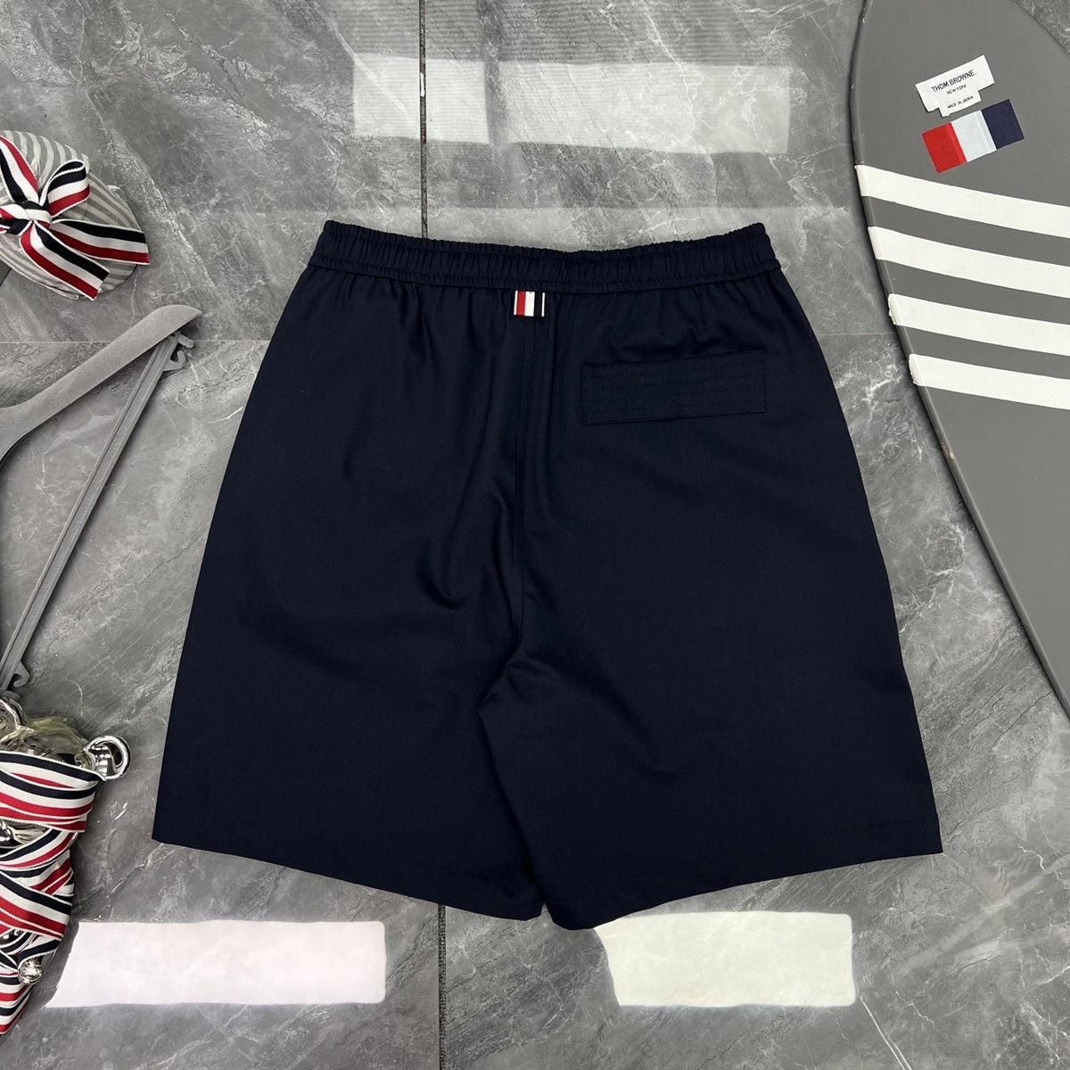 Thom Browne Solid Color Drawstring Casual Shorts