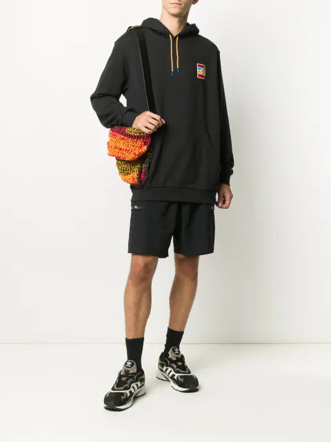 adidas logo patch drawstring hoodie