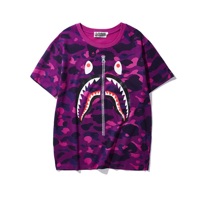 Bathing Ape T-Shirt Spring and Summer Short-Sleeved T-shirt Printed Men's and Women's Fashion All-Matching
