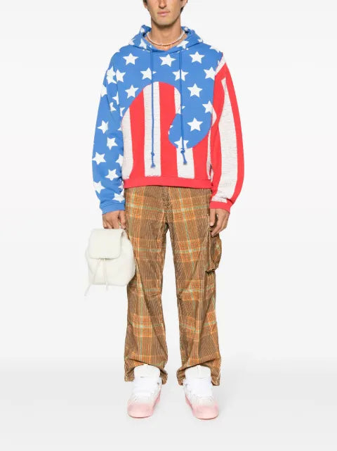 ERL flag-print cotton hoodie