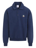 Casablanca polo-neck embroidered sweatshirt