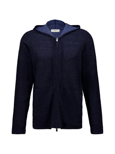 Piacenza Cashmere zip-up drawstring hoodie