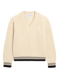 AMI Paris ribbed wool V-neck Ami De Coeur sweater
