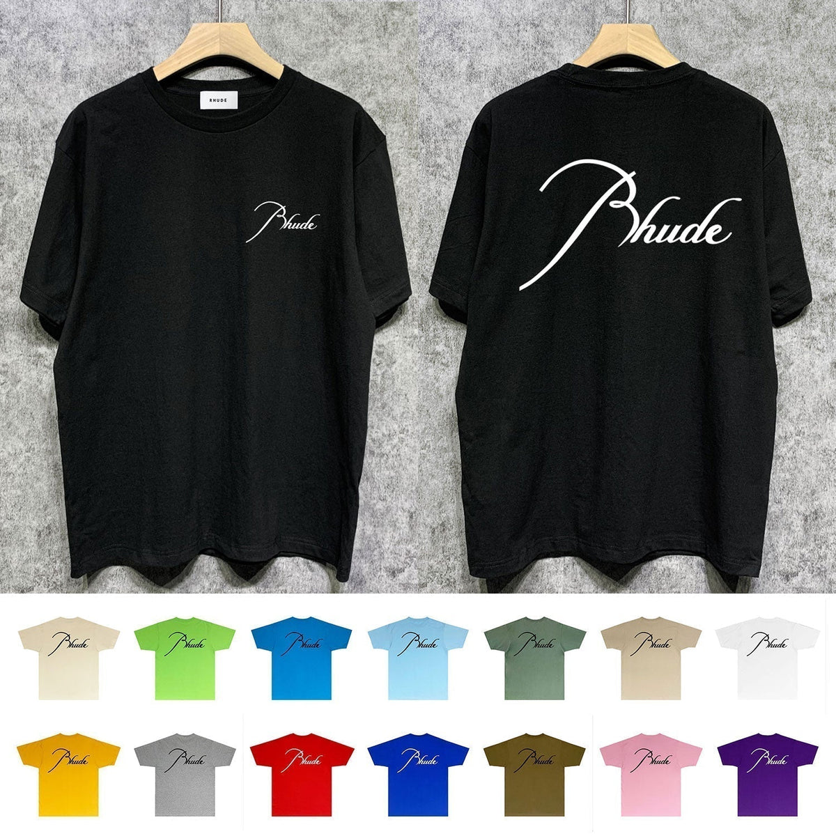 Rhude T-shirts Printed Trendy Pure Cotton