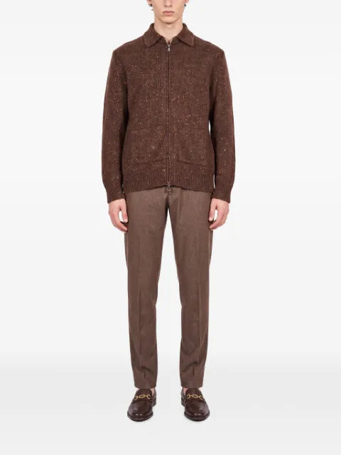 Eleventy zip-up flecked sweater