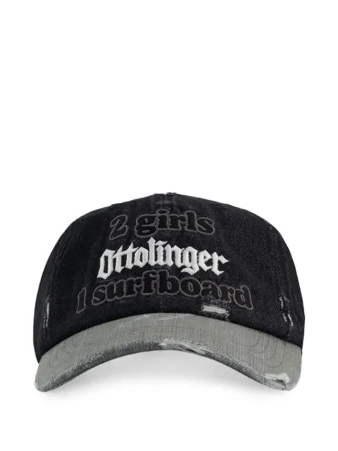 Ottolinger Distressed-slogan-print baseball cap