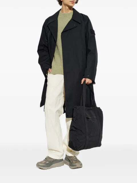 Stone Island logo-patch waffle-knit sweater