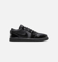 Air Jordan 1 Low Patent Elephant Women's Sneakers - Black/Black/White/Metallic Silver