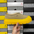 UGG Neumeel Deco Slip-On – Suede Moccasin Sneaker with Yellow Lug Sole & Carabiner Collar in Sand
