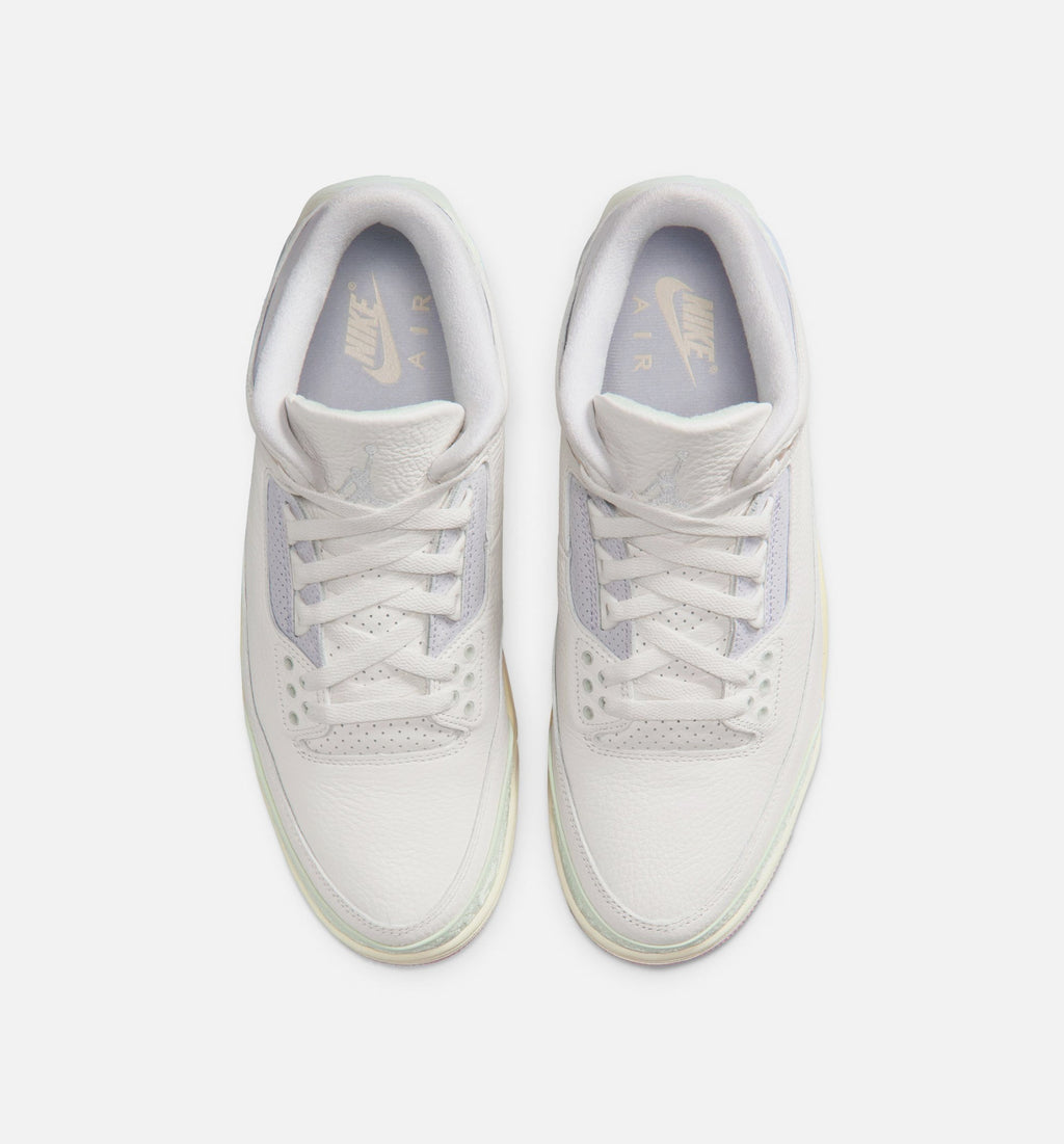 Air Jordan 3 Retro 'Sail and Jade Aura' - Men's Lifestyle Sneaker (Sail/Jade Aura/Aura/Iced Carmine)
