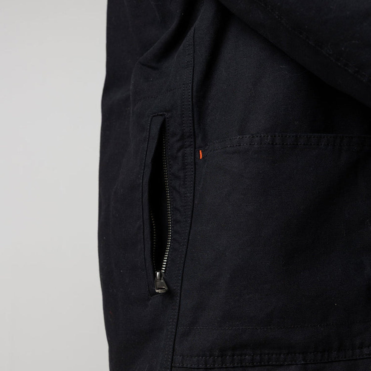 Finisterre Basset Flannel Lined Jacket: Black / Red Oxide