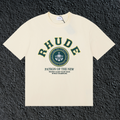 Rhude Patron Of The New Crest Badge Cream Oversized T‑Shirt