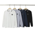 Stone Island Compass Patch Long Sleeve Polo Shirt Unisex Streetwear
