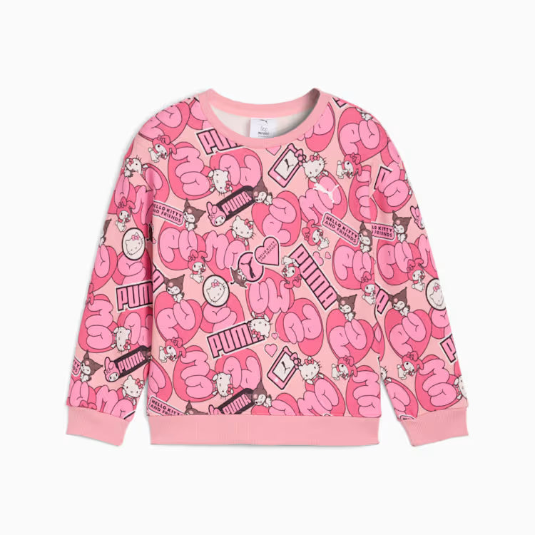 Kids Puma X Hello Kitty Friends Relaxed All Over Print Sweatshirt