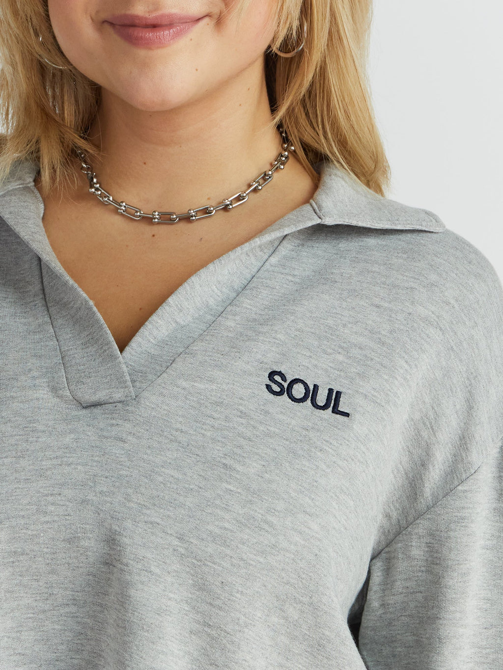 JOAN FLEECE POLO SWEATSHIRT