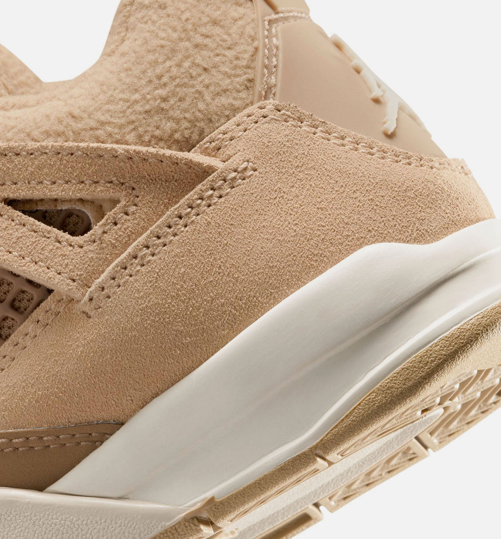 Air Jordan 4 Retro Cozy Girl Preschool Lifestyle Shoe – Hemp / Light Orewood Brown