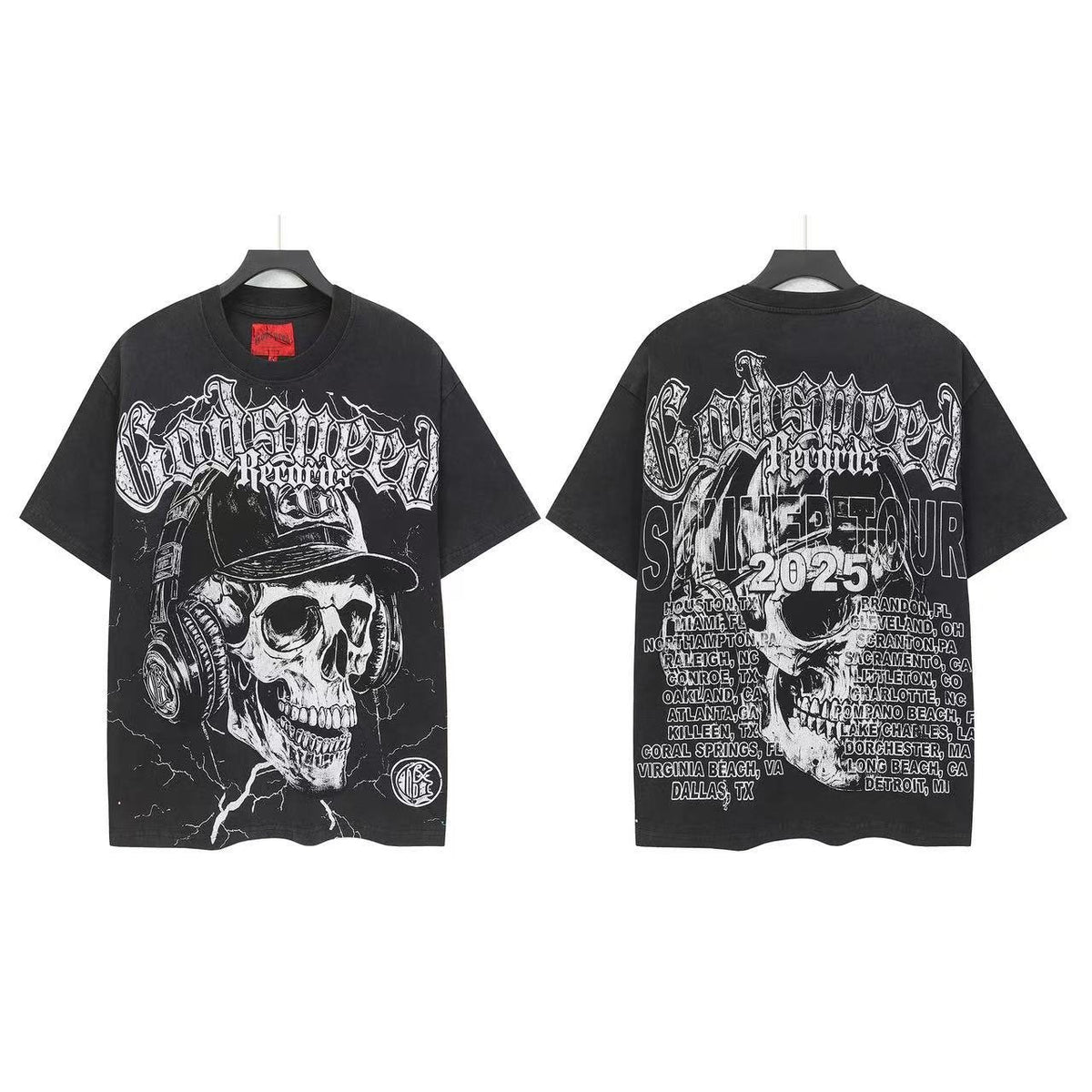 Godspeed Skull Headphones Graphic T-Shirt