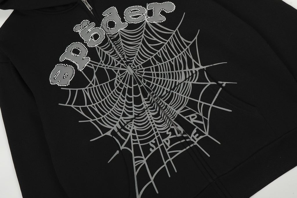 Sp5der Spider-Web Zip Hoodie & Jogger Matching Set