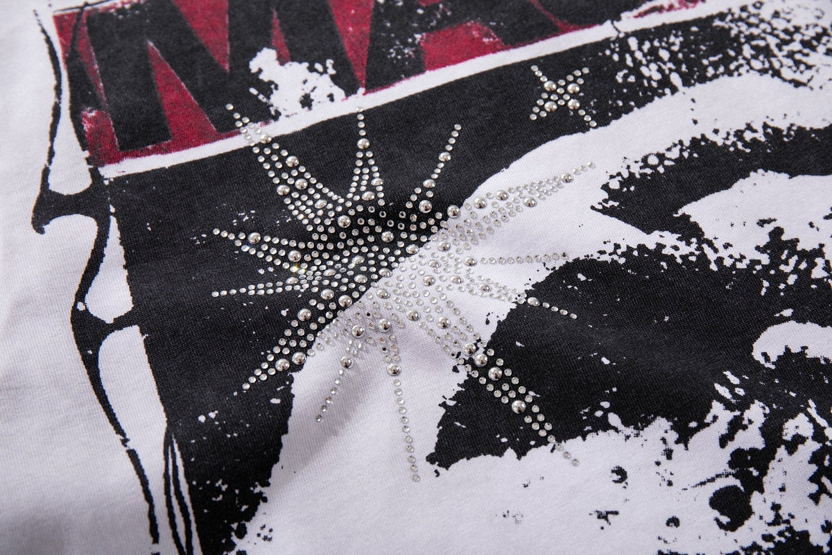 MAJESTIK Rhinestone Graphic Short-Sleeve T-Shirt