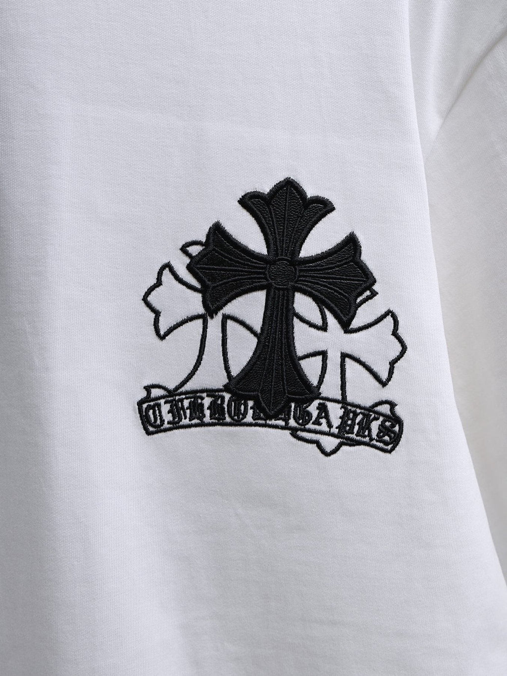 Chrome Hearts Cross & Floral Embroidered T-Shirt
