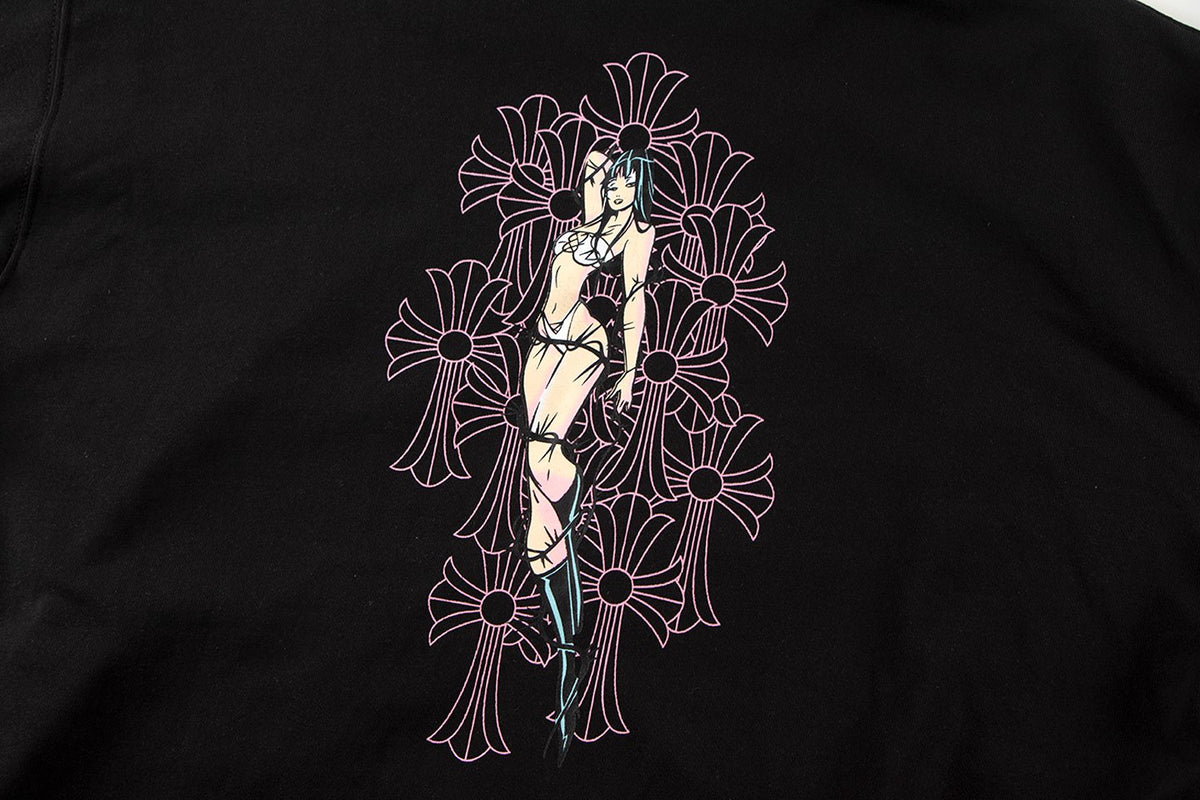 Chrome Hearts Anime Floral Zip-Up Hoodie