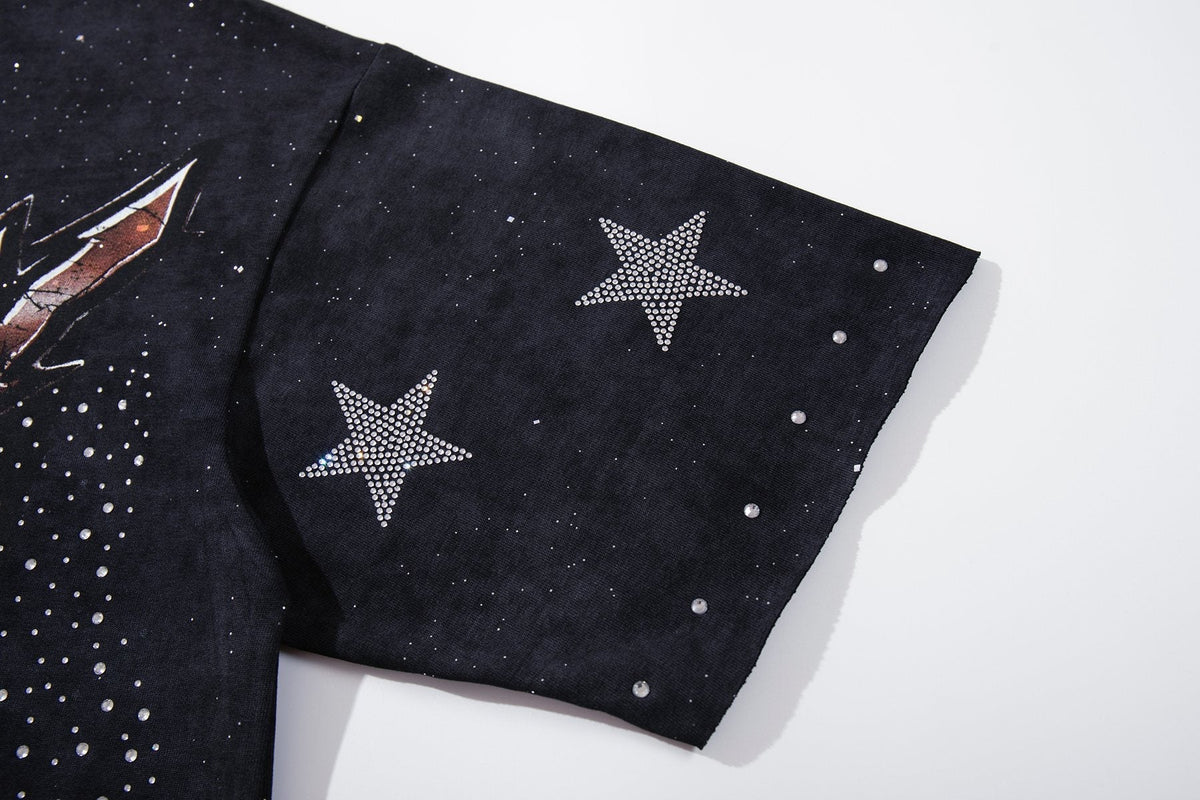 BKYS Revival Rhinestone Star Portrait Graphic T-Shirt