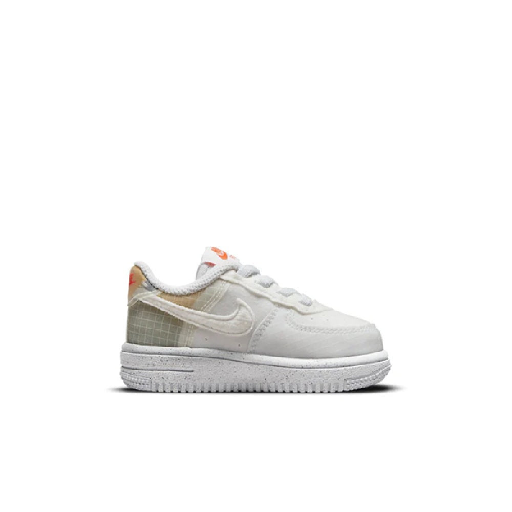 Toddler's Nike Air Force 1 Crater 'Creamwhite Gray' White/White-Orange (DH4341 100)