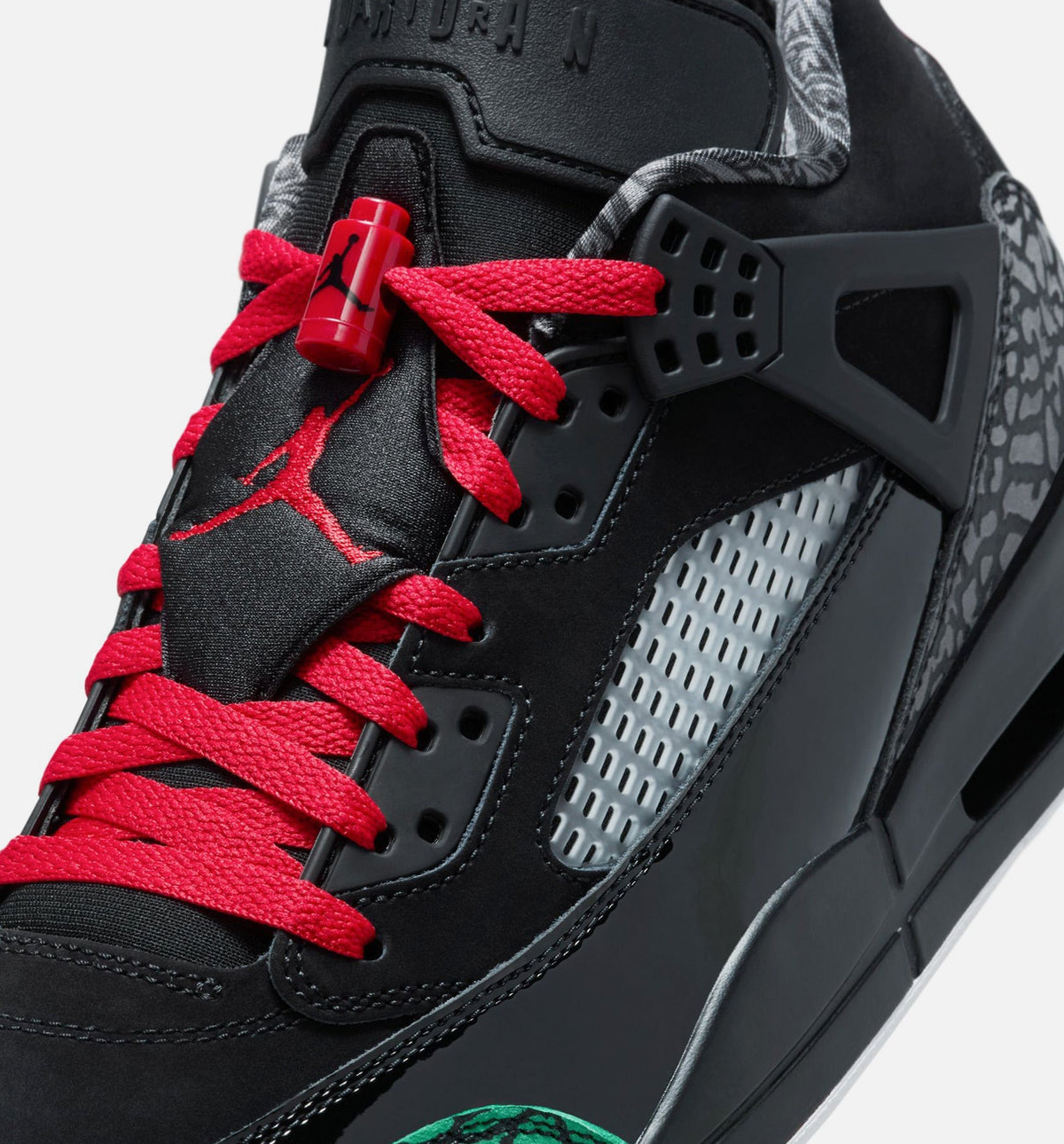 Spizike Low Black and Classic Green | Men's Lifestyle Shoe | Black/Classic Green/White/University Red