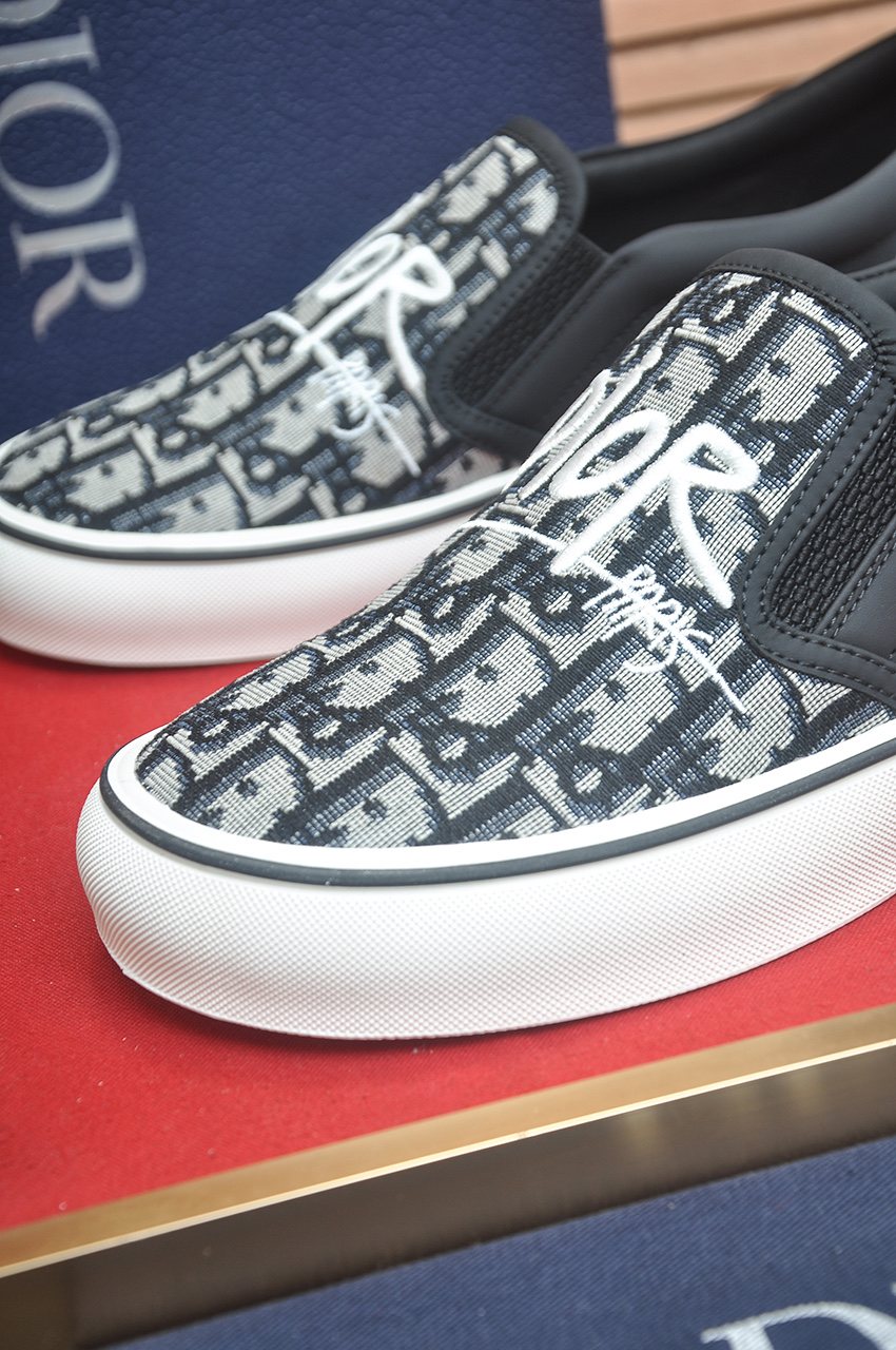 Dior Patterned Slip-On Sneakers