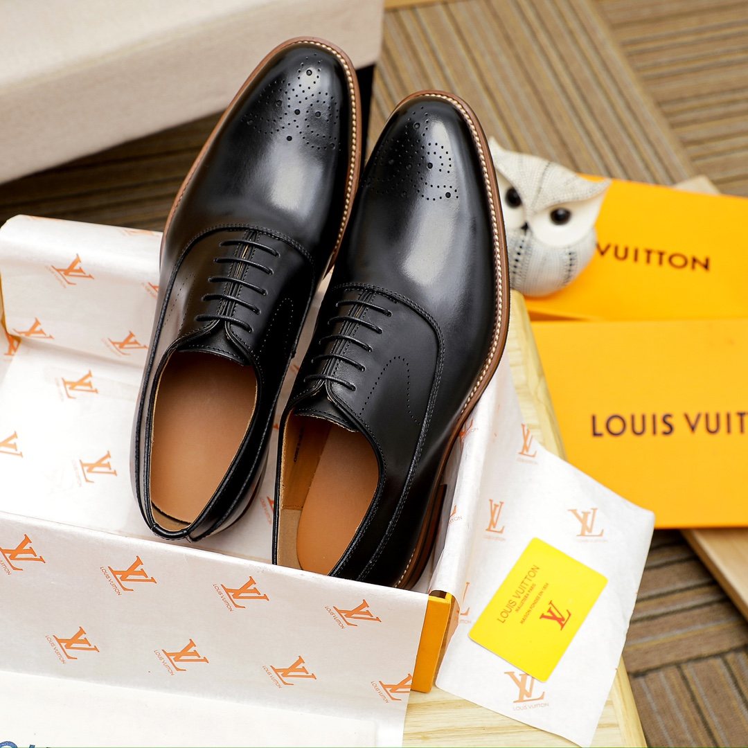 Louis Vuitton Men's Perforated Toe Lace-Up Dress Shoes