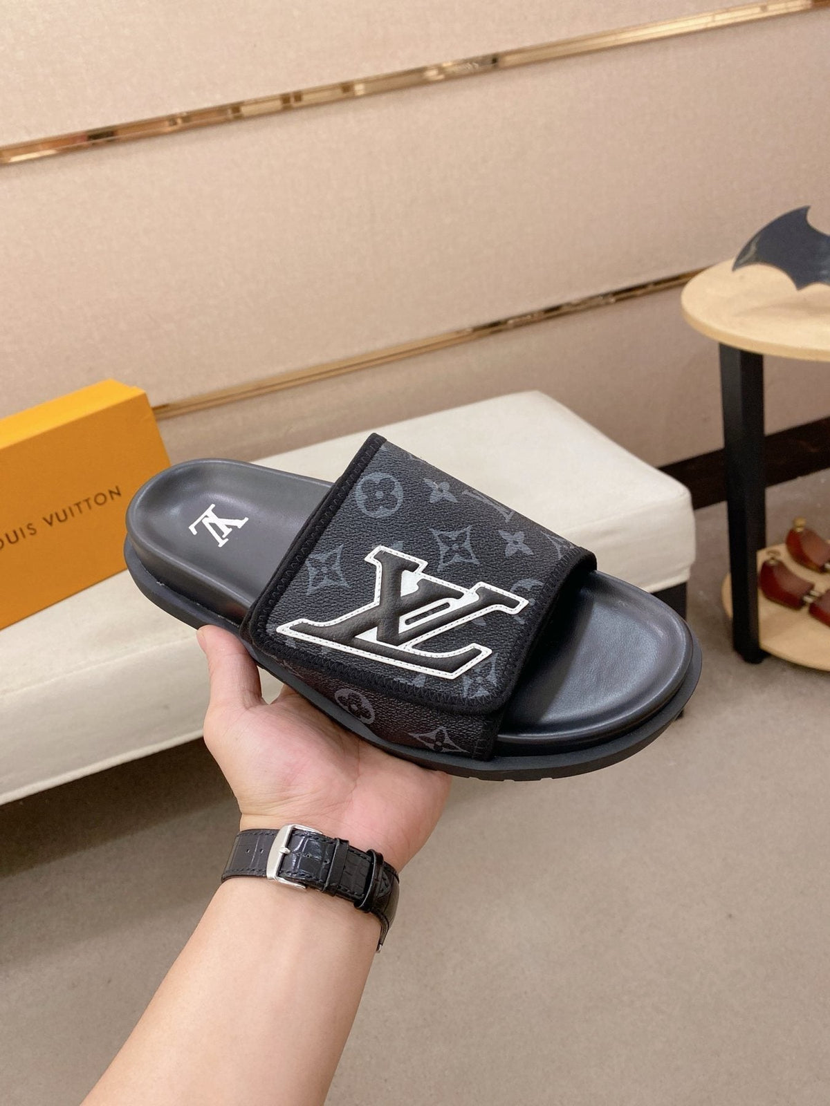 Louis Vuitton Graphic Print Slide Sandals