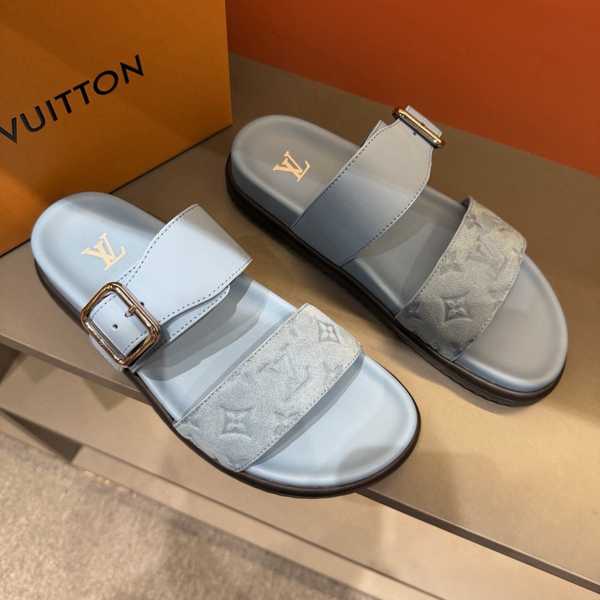 Louis Vuitton Two-Strap Slide Sandals - Open Toe And Open Heel