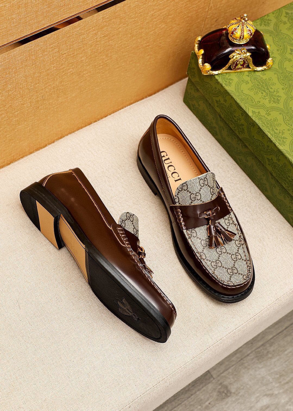 Gucci Tassel Monogram Loafers
