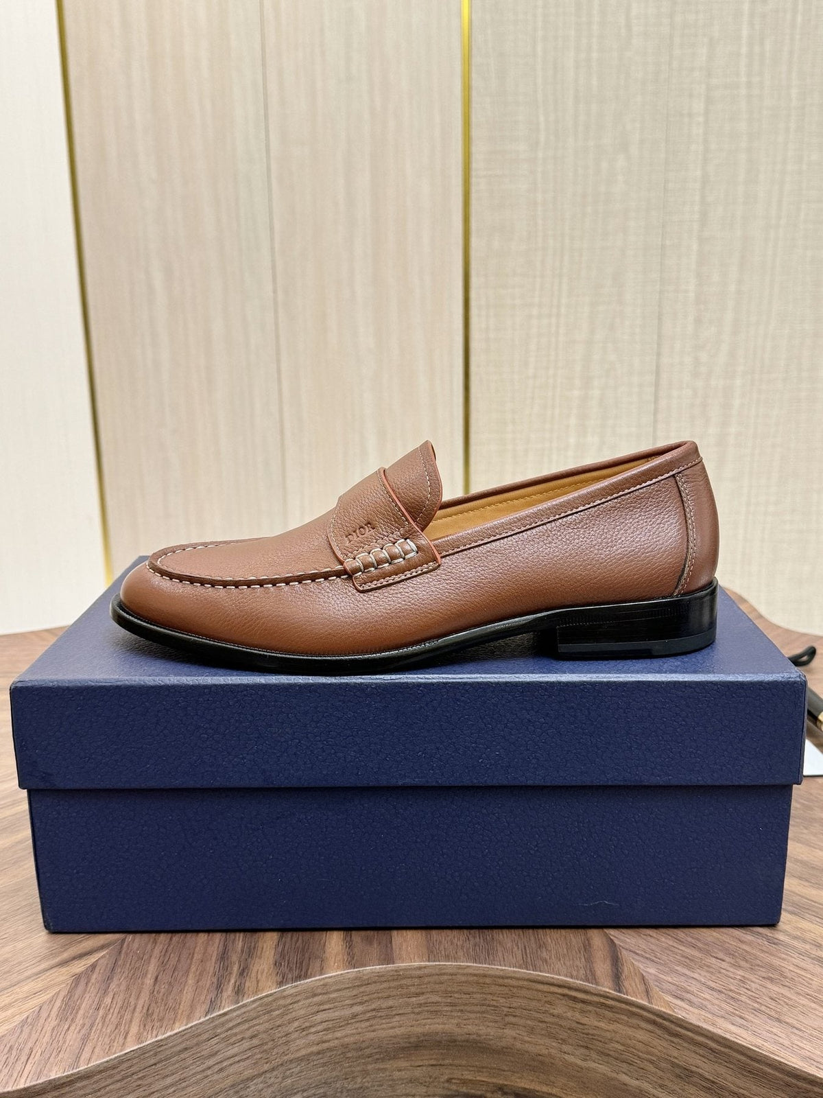 Dior Leather Moc-Toe Loafers - Stacked Heel