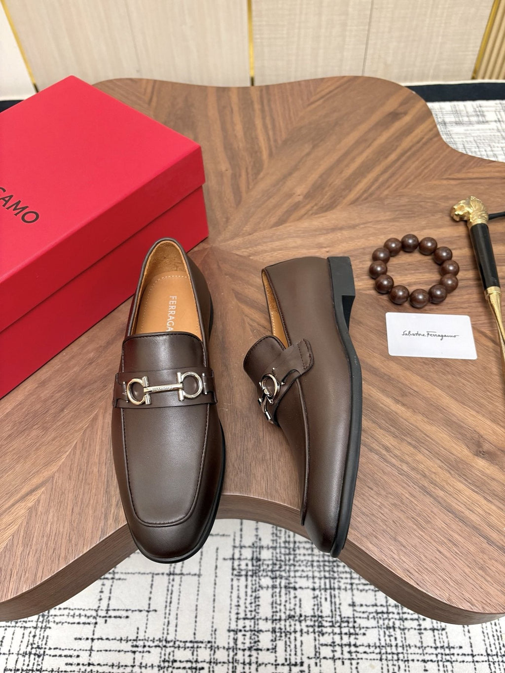Ferragamo Men's Metal Bit Loafers - Leather Lining