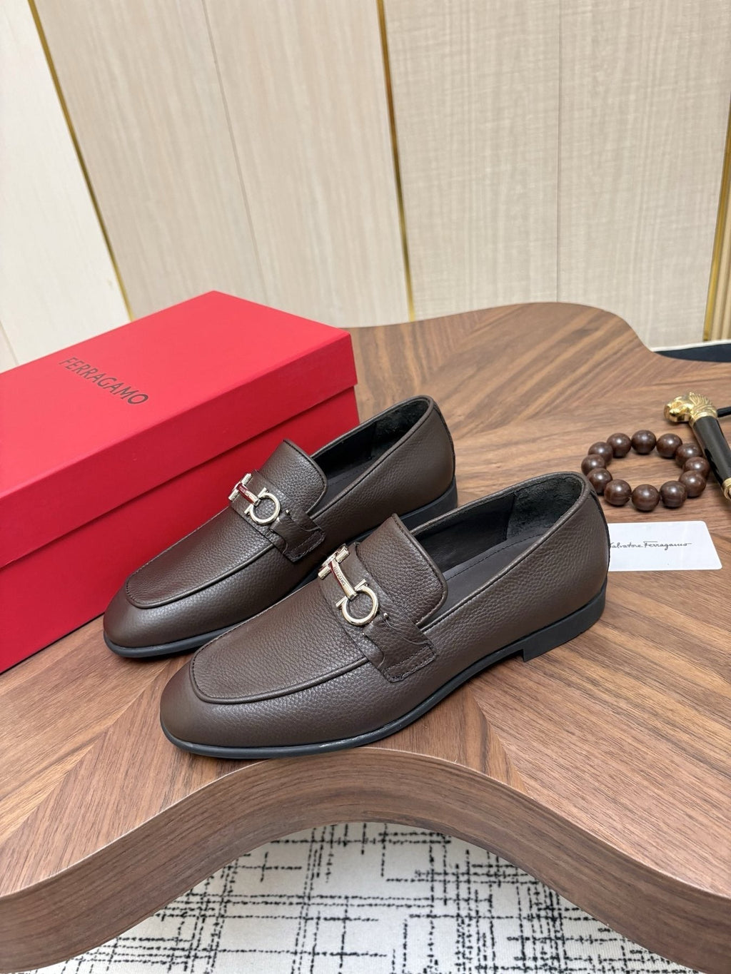 Ferragamo Men's Metal Bit Loafers - Leather Lining