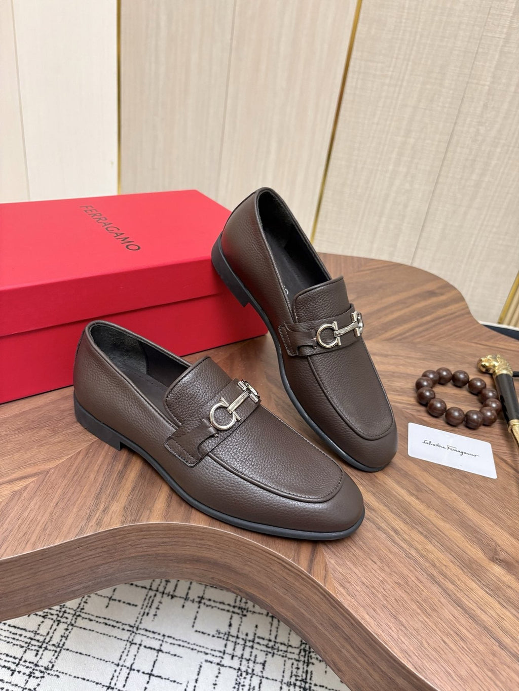 Ferragamo Men's Metal Bit Loafers - Leather Lining