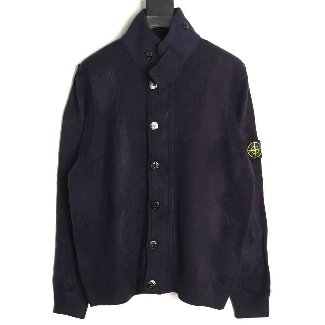 Stone Island Button-Front Knit Cardigan - Black